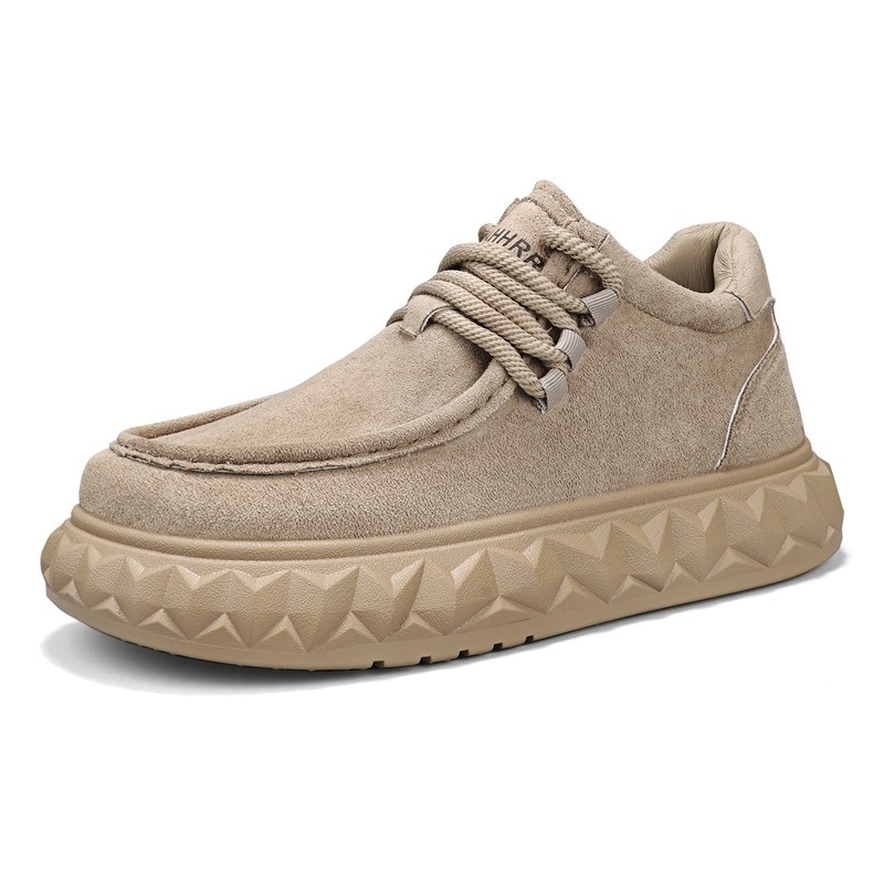 Pantofi skateboard bărbați, partea superioară din piele, talpă PVC groasă, șireturi, profil jos, casual