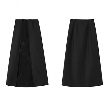 Costum fustă pentru femei din bumbac, stil retro, mâneci lungi, fustă lungă, primăvara 2025