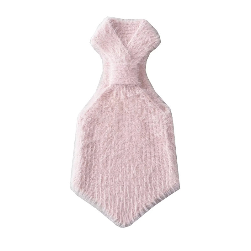 Halter pletený crop top, úzky strih, krátka dĺžka, viskózová látka