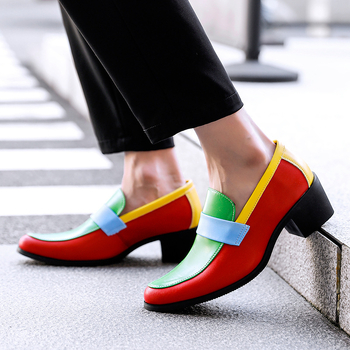 Pantofi din piele pentru bărbați, vârf ascuțit, creștere a înălțimii, partea superioară PU, talpă din cauciuc