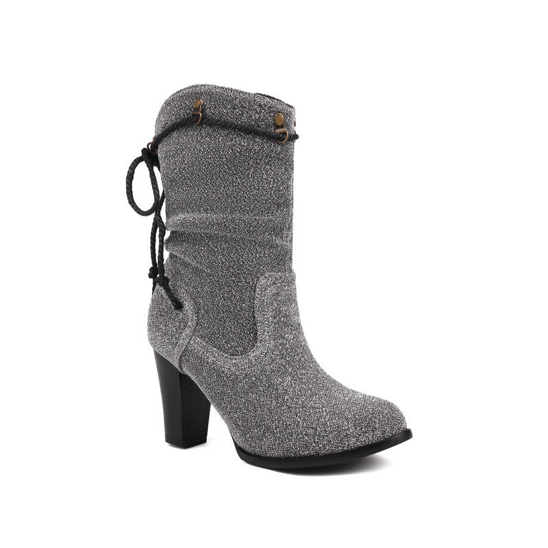 Ženske Martin čizme, umjetni PU gornji dio, gumeni potplat, masivan chunky potpetica iznad 8 cm