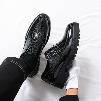 Muške elegantne cipele od umjetne kože, s vezicama, zaobljenim nosem, niski profil, poslovno-ležerni stil