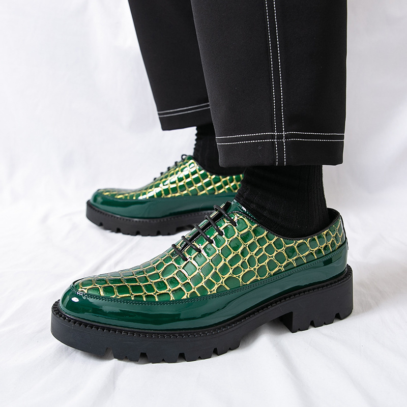 Muške elegantne cipele od umjetne kože, s vezicama, zaobljenim nosem, niski profil, poslovno-ležerni stil