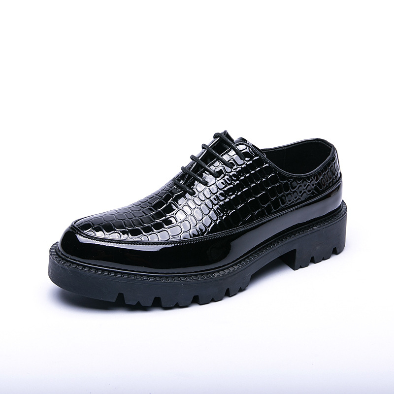 Muške elegantne cipele od umjetne kože, s vezicama, zaobljenim nosem, niski profil, poslovno-ležerni stil