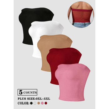 Дамски без презрамки комплект сутиен от дантела и нейлон с памучна подплата — чашки Rabbit Ear, странично закопчаване