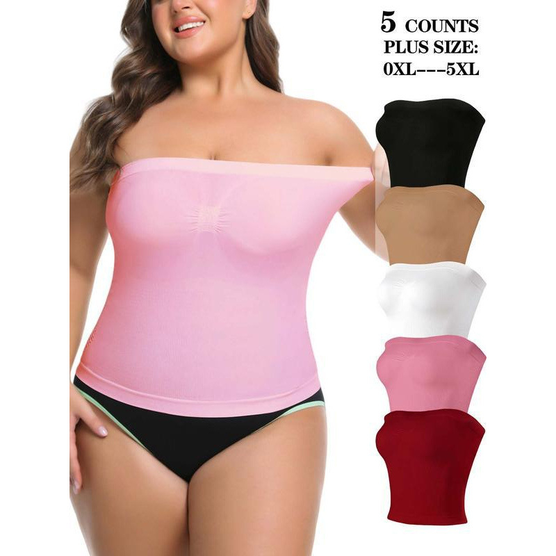 Дамски без презрамки комплект сутиен от дантела и нейлон с памучна подплата — чашки Rabbit Ear, странично закопчаване