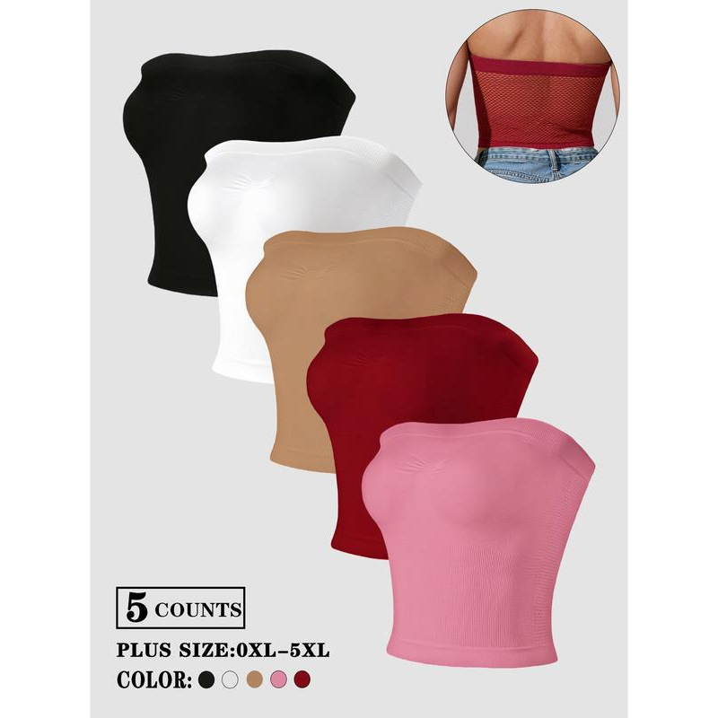 Дамски без презрамки комплект сутиен от дантела и нейлон с памучна подплата — чашки Rabbit Ear, странично закопчаване