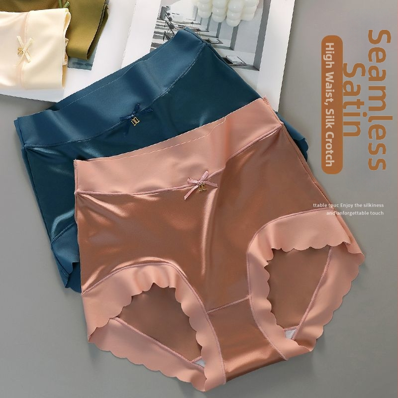 Sieviešu apakšveļa ar vidējo jostas līmeni no neilona; ice-silk audums; elpojošs un antibakteriāls; Mulberry zīda intīmā daļa; galvenais materiāls 70–80% neilons; adījums 51–60D.