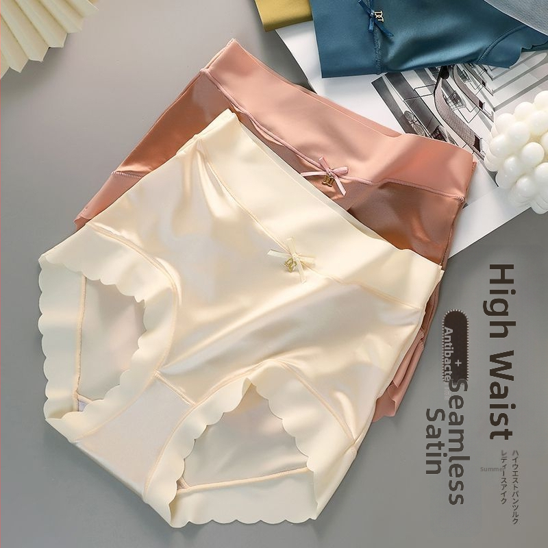 Sieviešu apakšveļa ar vidējo jostas līmeni no neilona; ice-silk audums; elpojošs un antibakteriāls; Mulberry zīda intīmā daļa; galvenais materiāls 70–80% neilons; adījums 51–60D.