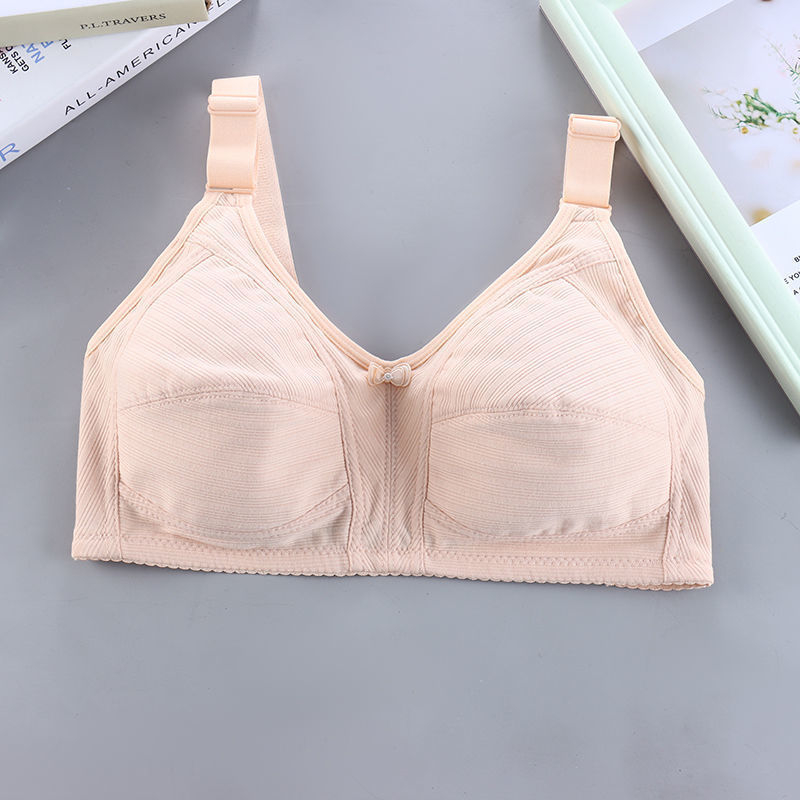 Podprsenka s plnou pokrývkou, bez kostíc, z nylonu s bavlnenou výstelkou, tenké formované poháre, odnímateľné dvojité ramienka, zadné zapínanie s tromi radmi háčikov