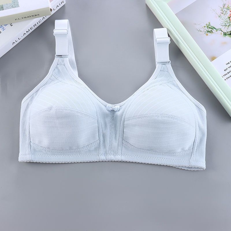 Podprsenka s plnou pokrývkou, bez kostíc, z nylonu s bavlnenou výstelkou, tenké formované poháre, odnímateľné dvojité ramienka, zadné zapínanie s tromi radmi háčikov
