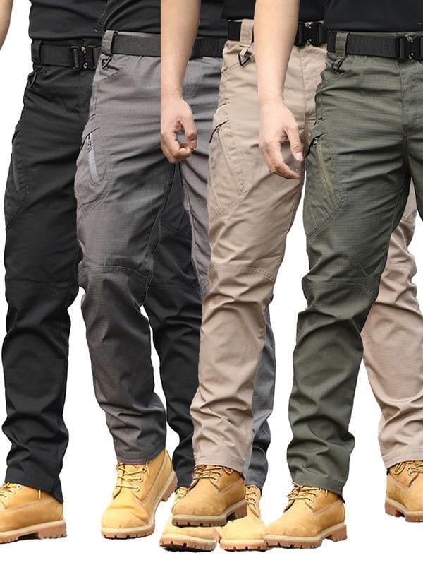 Мъжки панталони с множество джобове, висока талия, прав кройка, дължина капри, корейски стил
