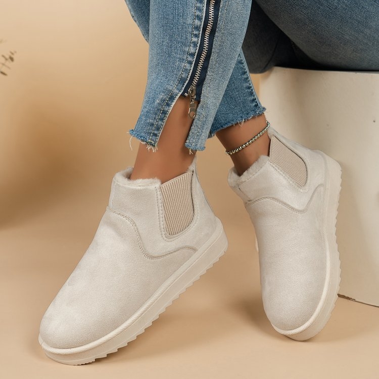 Női téli hócsizmák Ox velvet felső rész, gumírozott talp, alacsony szár, koreai stílus, tél