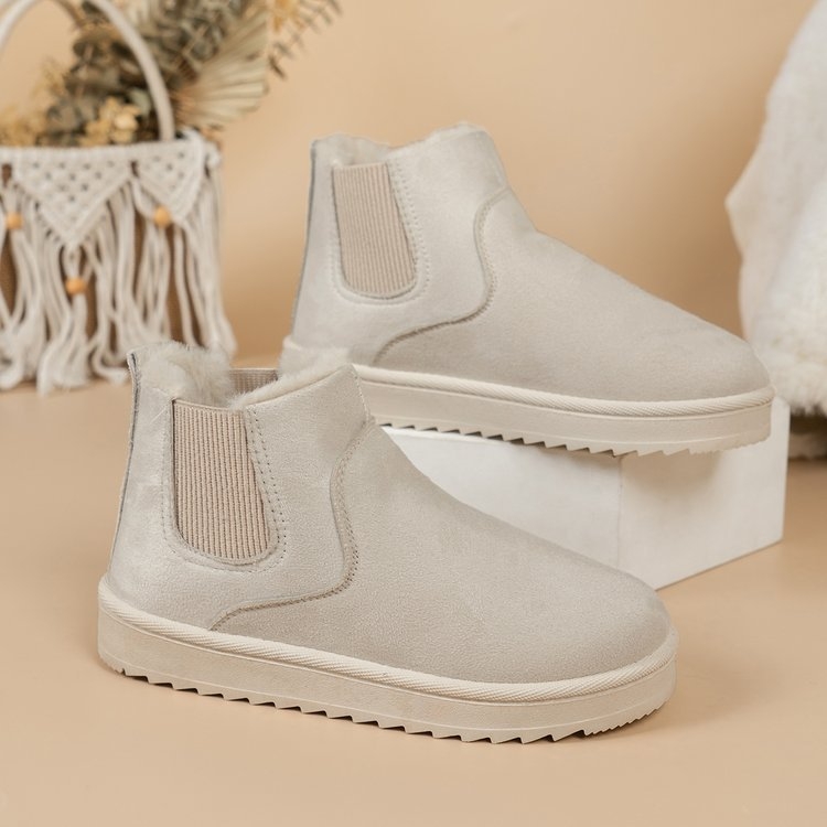 Női téli hócsizmák Ox velvet felső rész, gumírozott talp, alacsony szár, koreai stílus, tél