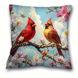 Párnahuzat koronával és virágmotívummal, tollas akcentussal, vintage Shih Tzu design (Poliészter; Modern egyszerű stílus; Nappali)