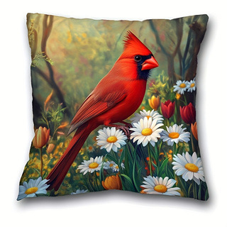 Párnahuzat koronával és virágmotívummal, tollas akcentussal, vintage Shih Tzu design (Poliészter; Modern egyszerű stílus; Nappali)