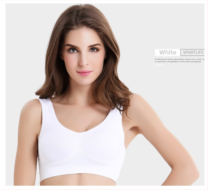 Безжичен безшевен спортен бюстгъртър с двойнослойна конструкция, дишащи формовани чашки, пълна чашка, Y-образни презрамки за йога и бягане