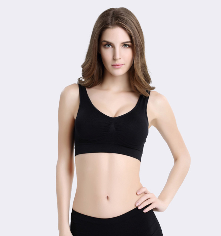 Безжичен безшевен спортен бюстгъртър с двойнослойна конструкция, дишащи формовани чашки, пълна чашка, Y-образни презрамки за йога и бягане