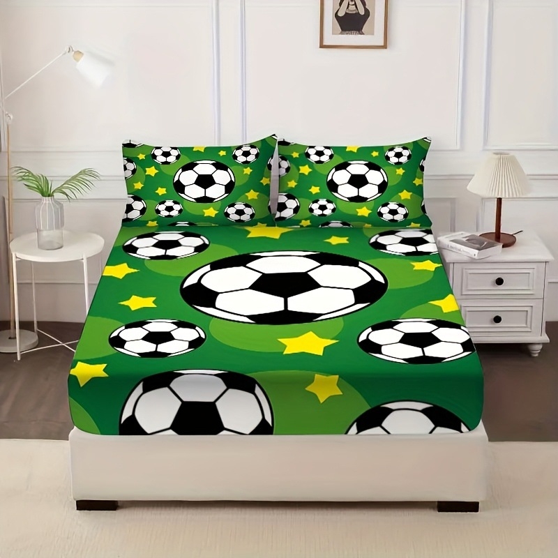 Комплект покривки за легло от три части с 3D дизайн и геометрични ивици, дигитален печат върху синтетично влакно