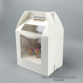 Box na lízanky s okienkom na zobrazenie, prispôsobiteľný (350gsm papier; skladacia tácka; tlač loga; UV tlač)