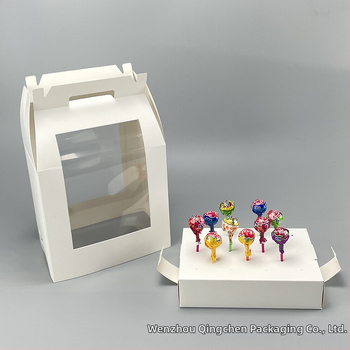 Box na lízanky s okienkom na zobrazenie, prispôsobiteľný (350gsm papier; skladacia tácka; tlač loga; UV tlač)