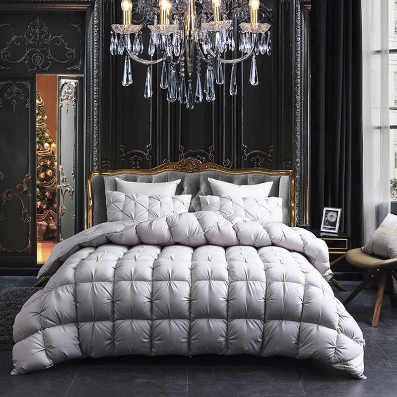 Дувет от чист памук, 95% пух гъши, пълнеж: гъши пух, всесезонен, 1.0–1.5 кг