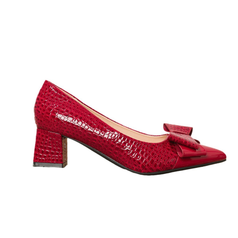 Дамски обувки на ток с остър нос, PU горна част, TPU подметка и среден ток 3–5 см