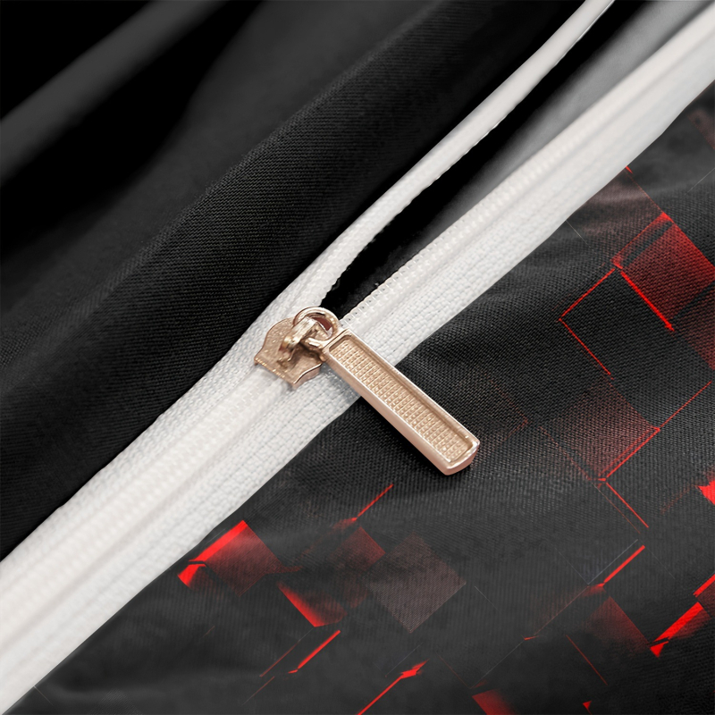 YOUKESHU Комплект калъфки за завивка с решетъчен принт, квилтиран, химическо влакно, комплект от три части