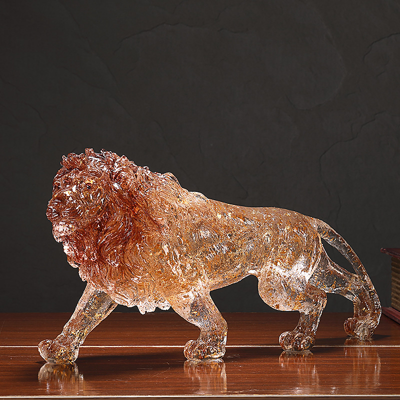 Figúrky z živice v európskom štýle: lev, tiger a leopard pre domovú dekoráciu (Materiál: živica; Bez prispôsobovania; Nie je darom)
