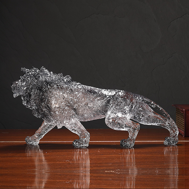 Figúrky z živice v európskom štýle: lev, tiger a leopard pre domovú dekoráciu (Materiál: živica; Bez prispôsobovania; Nie je darom)