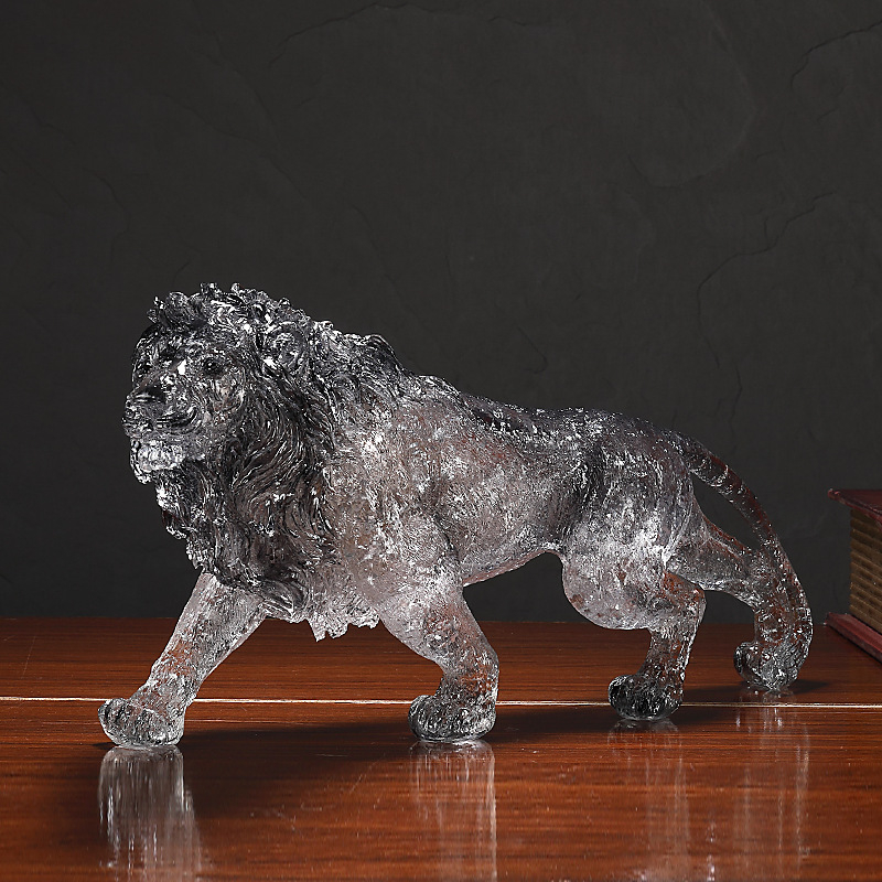 Figúrky z živice v európskom štýle: lev, tiger a leopard pre domovú dekoráciu (Materiál: živica; Bez prispôsobovania; Nie je darom)