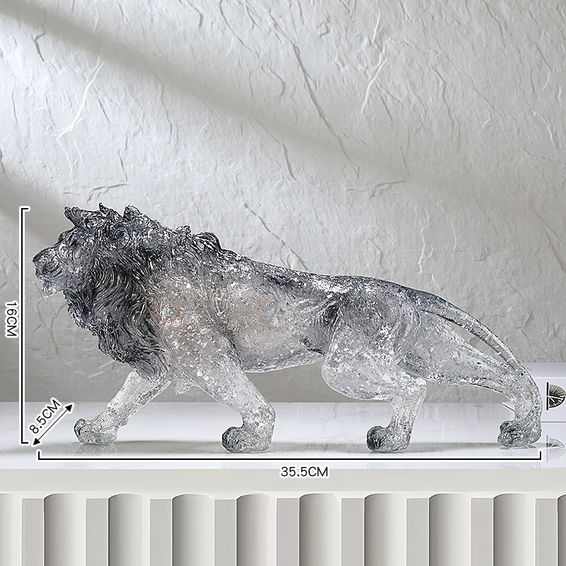 Figúrky z živice v európskom štýle: lev, tiger a leopard pre domovú dekoráciu (Materiál: živica; Bez prispôsobovania; Nie je darom)