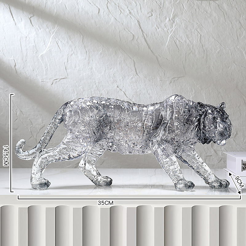 Figúrky z živice v európskom štýle: lev, tiger a leopard pre domovú dekoráciu (Materiál: živica; Bez prispôsobovania; Nie je darom)