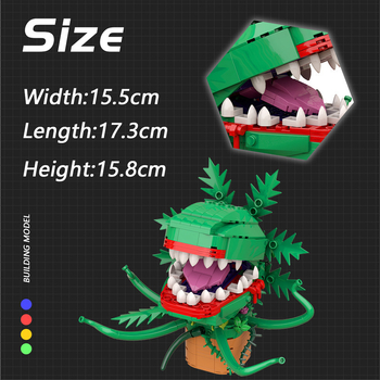 Joc demontabil de construcții: Model plantă carnivoră, plastic, Nr. model C7814, 7–14 ani