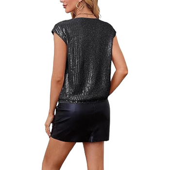 Top s flitrami, V-krk výstrihom, raglánové rukávy, pre ženy, z polyesteru