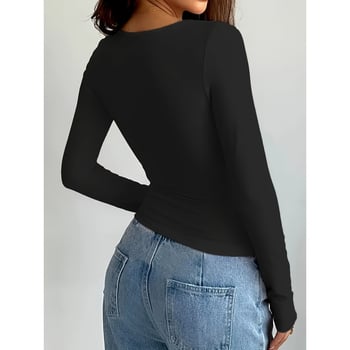 Majica slim-fit s okruglim izrezom, dugi rukavi, poliester 95%+, koláž dizajn