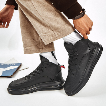 Платформени спортни обувки – унисекс, синтетична кожа, кръгла нос, PVC подметка, EVA стелка, плосък ток