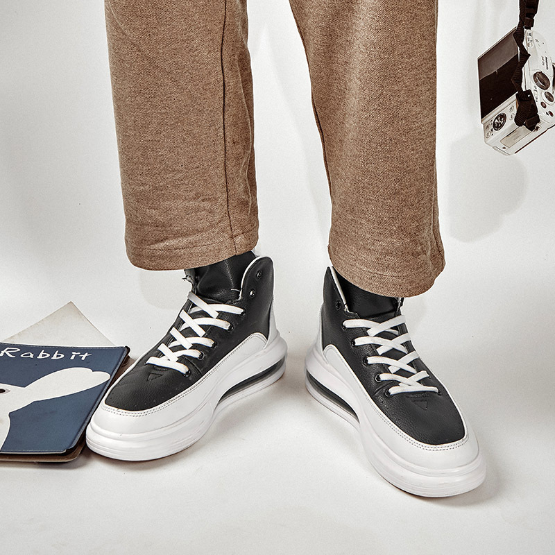 Платформени спортни обувки – унисекс, синтетична кожа, кръгла нос, PVC подметка, EVA стелка, плосък ток