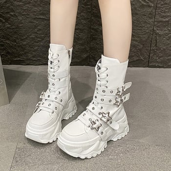 Női chunky sneaker vastag talppal — PU+Mesh felsőrész, kerek orr, gumírozott talp, fűzővel záródó