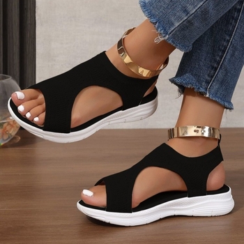 Žuvies burnos formos sandalės, viršus iš tinklo, vidus iš tinklo, guminis padas, laisvas stilius