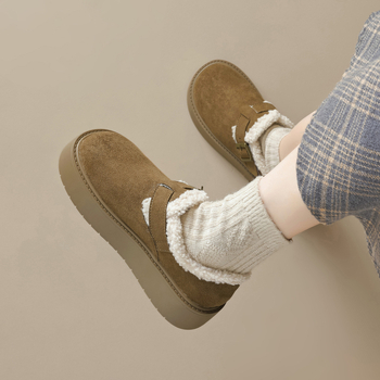 Női Birkenstock-stílusú vastag talpú cipő velúr felsőrésszel, fleece-betéttel, középmagas talpú, 3–5 cm sarok