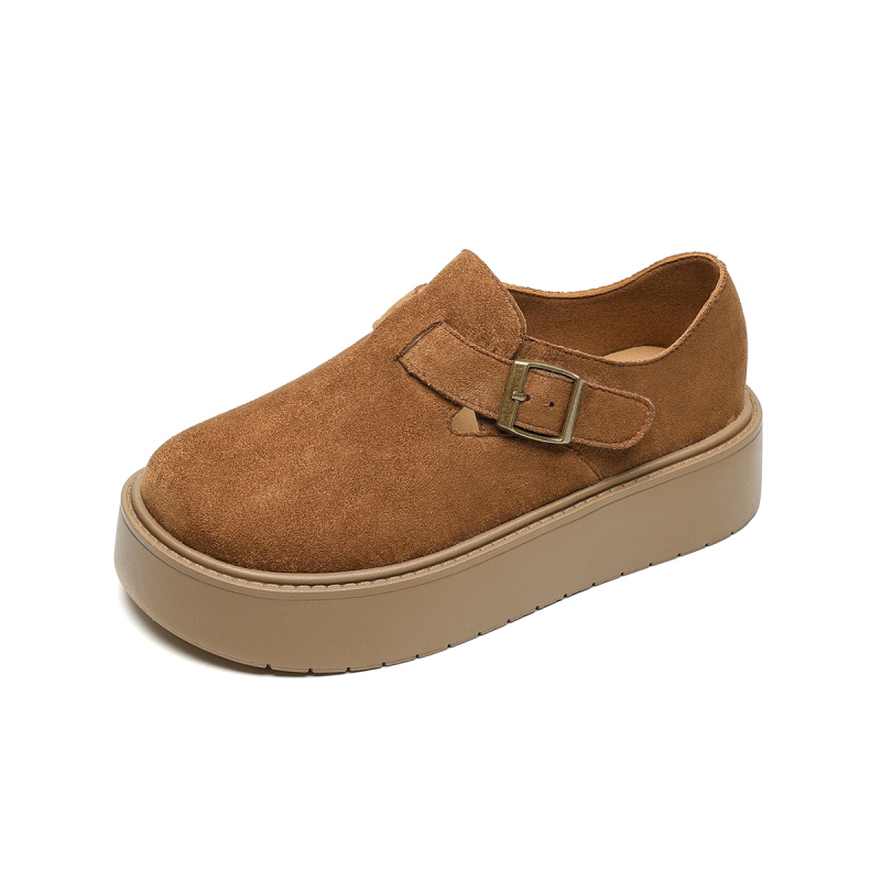 Női Birkenstock-stílusú vastag talpú cipő velúr felsőrésszel, fleece-betéttel, középmagas talpú, 3–5 cm sarok