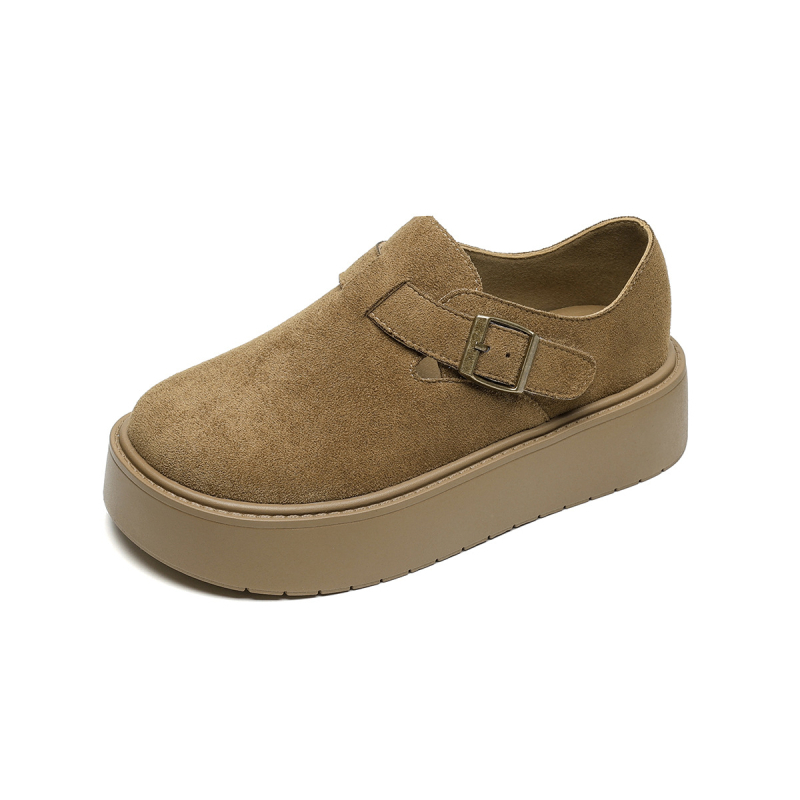 Női Birkenstock-stílusú vastag talpú cipő velúr felsőrésszel, fleece-betéttel, középmagas talpú, 3–5 cm sarok