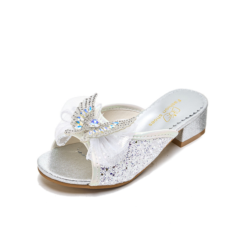 Detské sandále - vrchná časť z umelej kože, gumová podrážka, pre dievčatá 4–6 rokov, štýl princezná