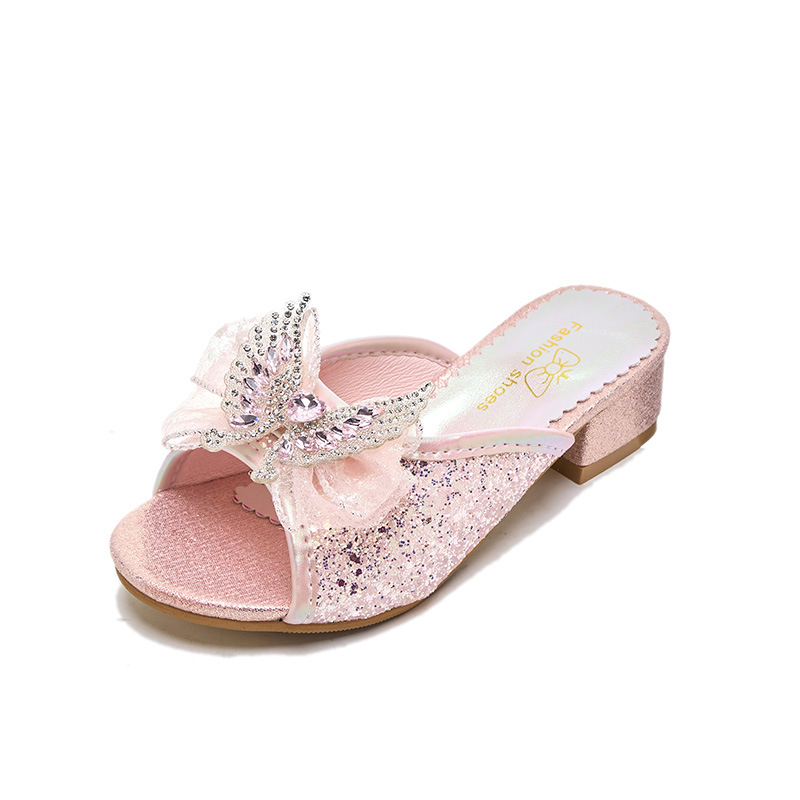 Detské sandále - vrchná časť z umelej kože, gumová podrážka, pre dievčatá 4–6 rokov, štýl princezná