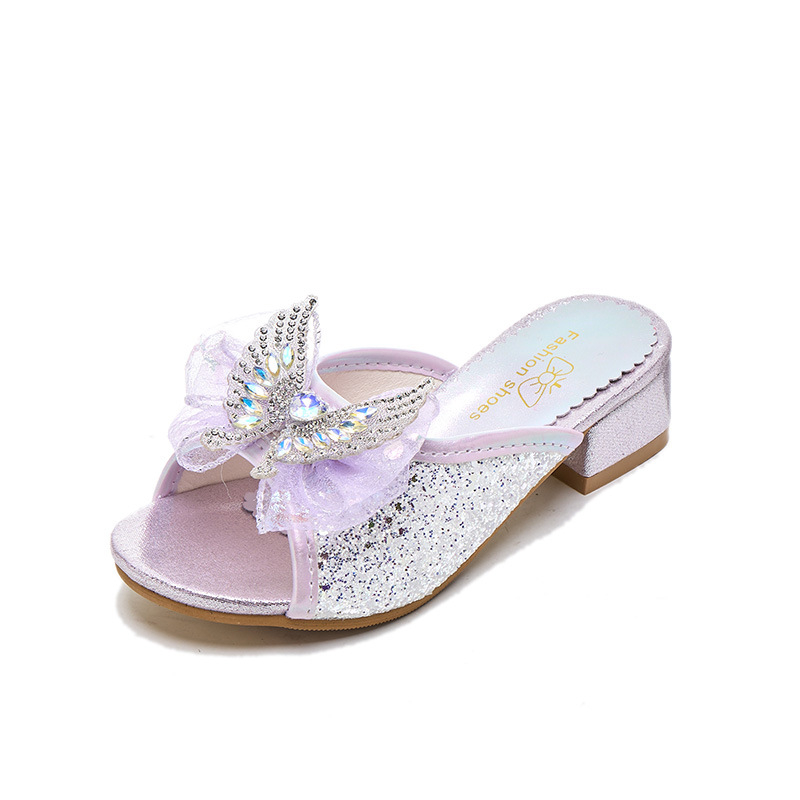 Detské sandále - vrchná časť z umelej kože, gumová podrážka, pre dievčatá 4–6 rokov, štýl princezná