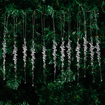 Akrilne viseće ukrase s ledom, 12 komada, božićna dekoracija, Jiahe, stilovi: europski/američki/američki country