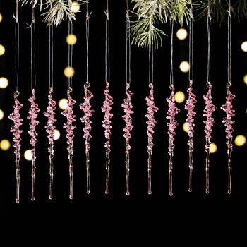 Akrilne viseće ukrase s ledom, 12 komada, božićna dekoracija, Jiahe, stilovi: europski/američki/američki country