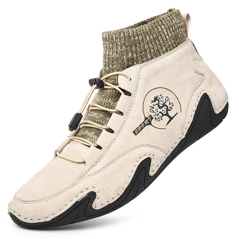 Vysoké kožené čižmy Tiegoda, vrchná časť z pravej kože, gumová podrážka, fleecová podšívka, na šnúrky