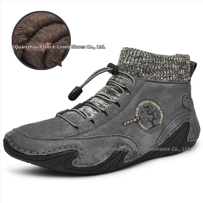 Vysoké kožené čižmy Tiegoda, vrchná časť z pravej kože, gumová podrážka, fleecová podšívka, na šnúrky